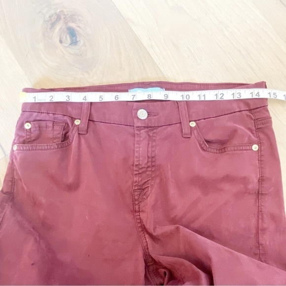 7 FOR ALL MANKIND Burgundy Blair Skinny Ankle Jeans - Picture 6 of 11